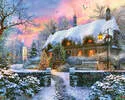 1000-Piece Christmas Cottage Jigsaw Puzzle