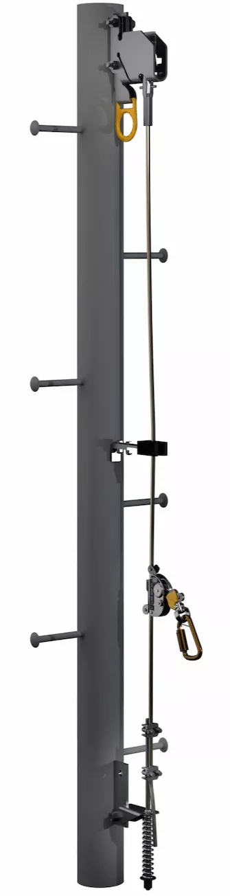 3M™ DBI-SALA Lad-Saf™ Cable Vertical Safety System Bracketry For Monopole 6116638, 4 User, Stainless Steel
