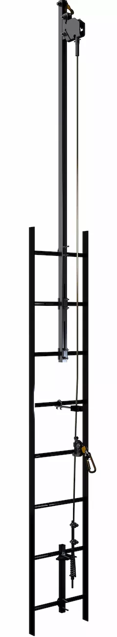 3M™ DBI-SALA Lad-Saf™ Cable Vertical Safety System Bracketry with Climb Extension 6116636, 2 User, Galvanized Steel