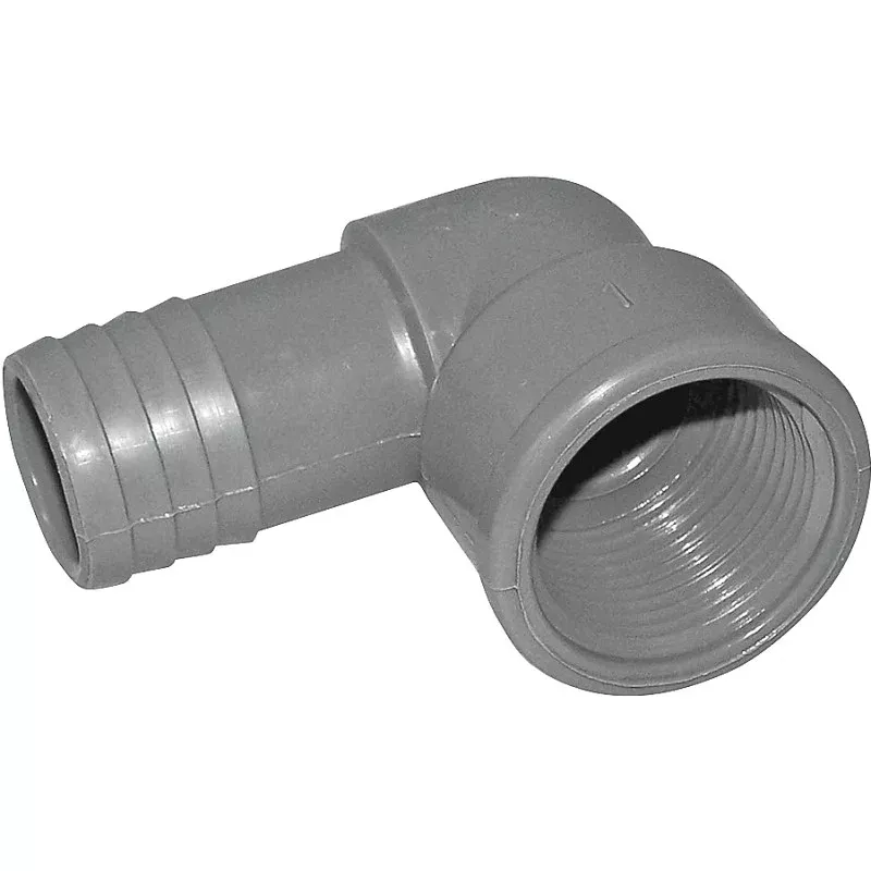 Boshart UPVCFE-10 Combination Pipe Elbow, 1 in, Insert x FPT, 90 deg Angle, PVC, Black