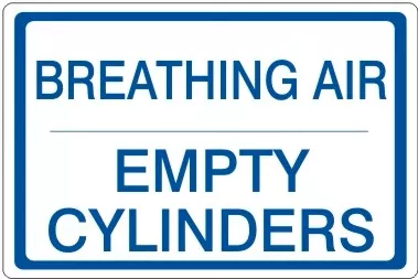 BREATHING AIR EMPTY CYLINDERS - CYLINDER LABEL
