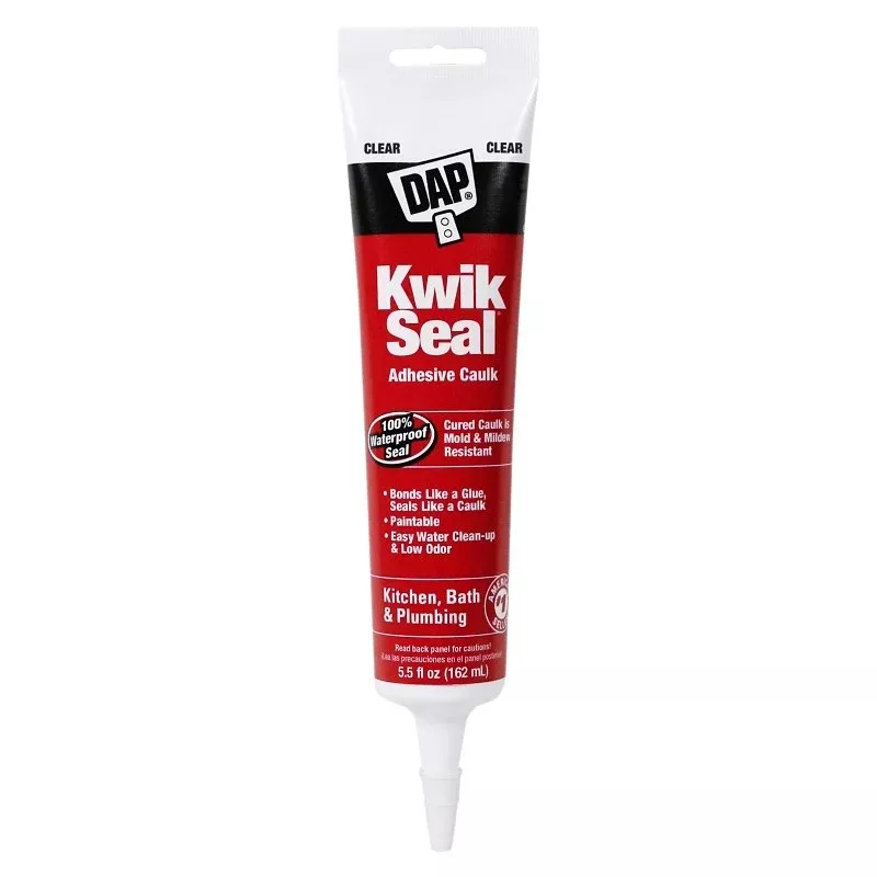 DAP 18008 Adhesive Caulk, Clear, 36 hr Curing, -20 to 180 deg F, 5.5 oz Tube