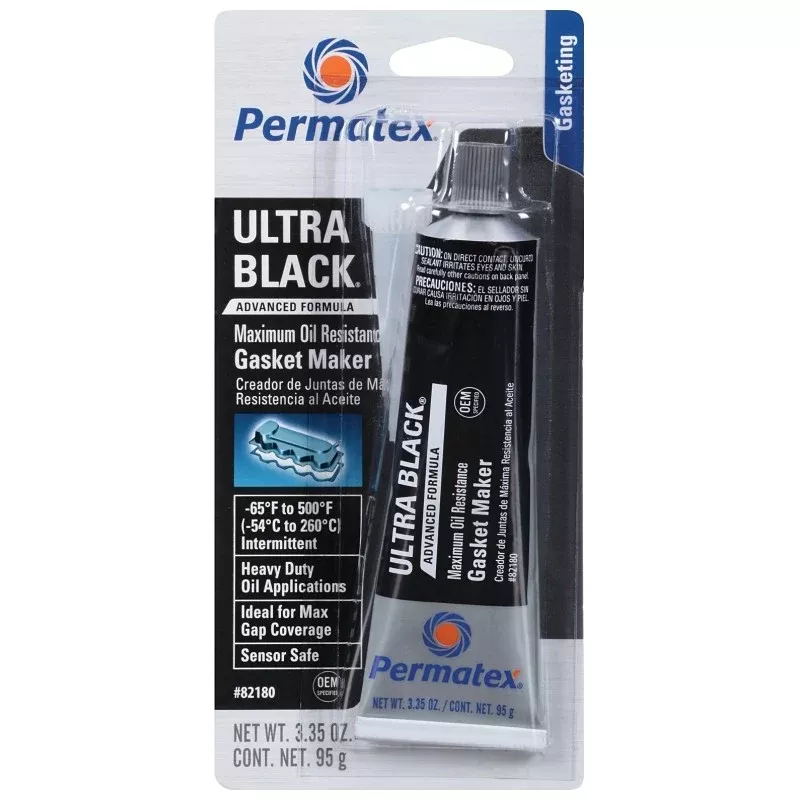 Permatex Ultra Black 82180 Gasket Maker, 3.35 oz Tube, Paste, Mild