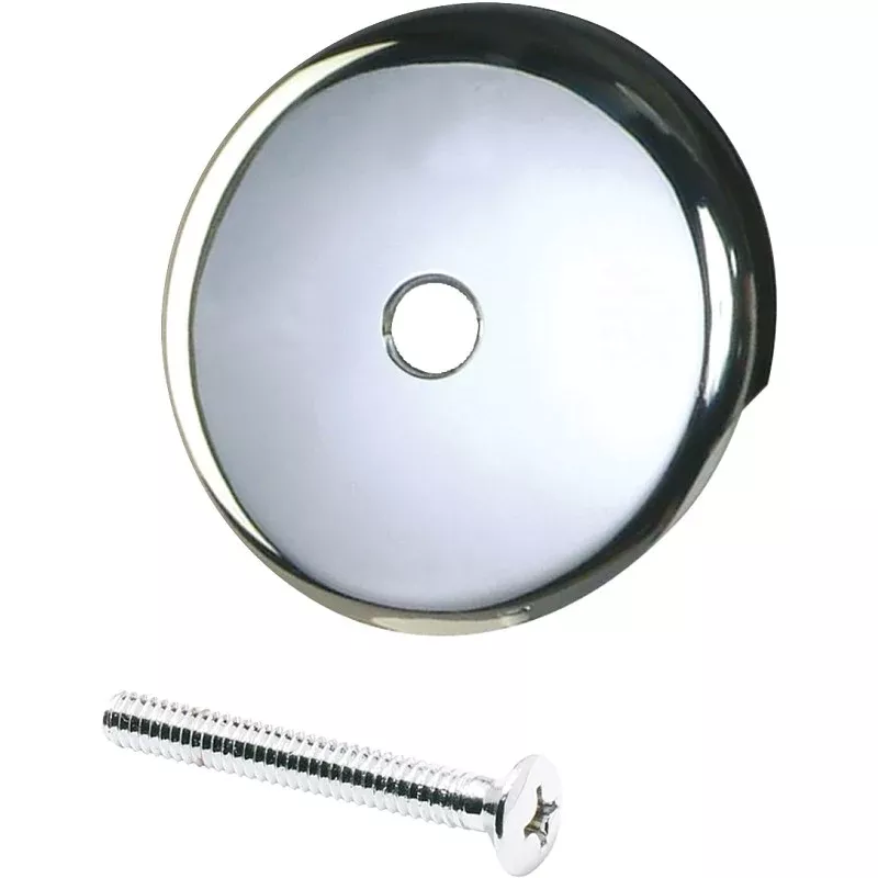 Plumb Pak PP826-10 Tub Face Plate, Metal, Silver, Chrome, Specifications: Threaded Connection, For: Bath Drains